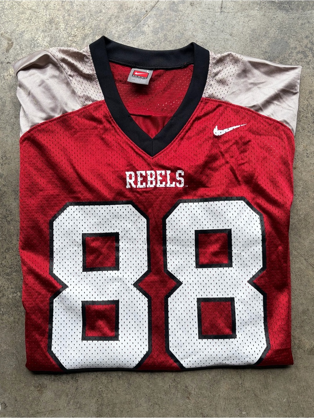 Vintage 90s Nike UNLV Rebels Football Gray & Red Jersey NCAA Rare